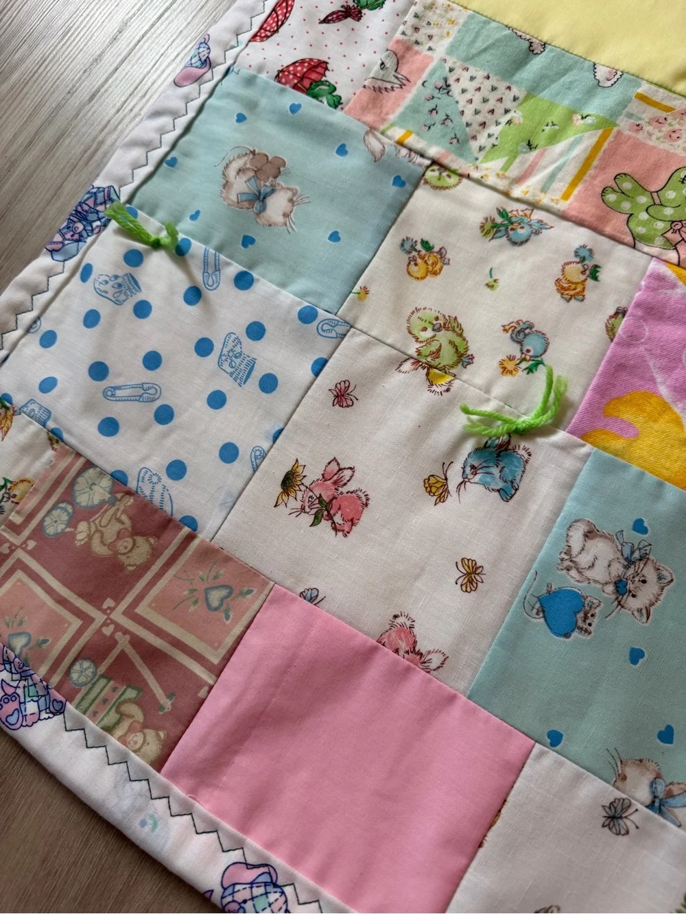 NEW Vintage Baby Toddler Quilt Patchwork Handmade Nursery Rhymes Winnie The Pooh